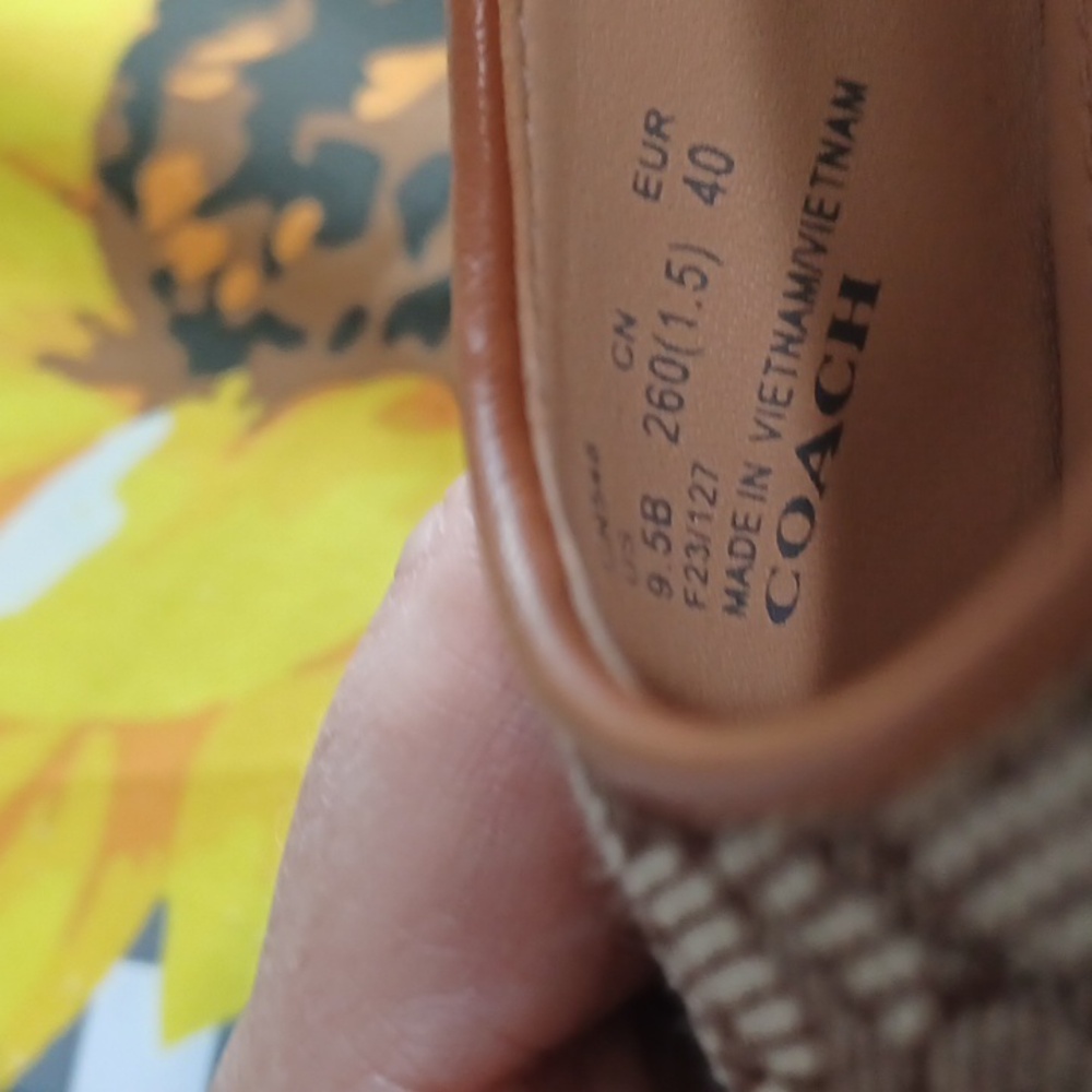 NEW COACH Signature Jacquard Renn Mule Heels In Micro Signature Jacquard Print - Picture 14 of 16